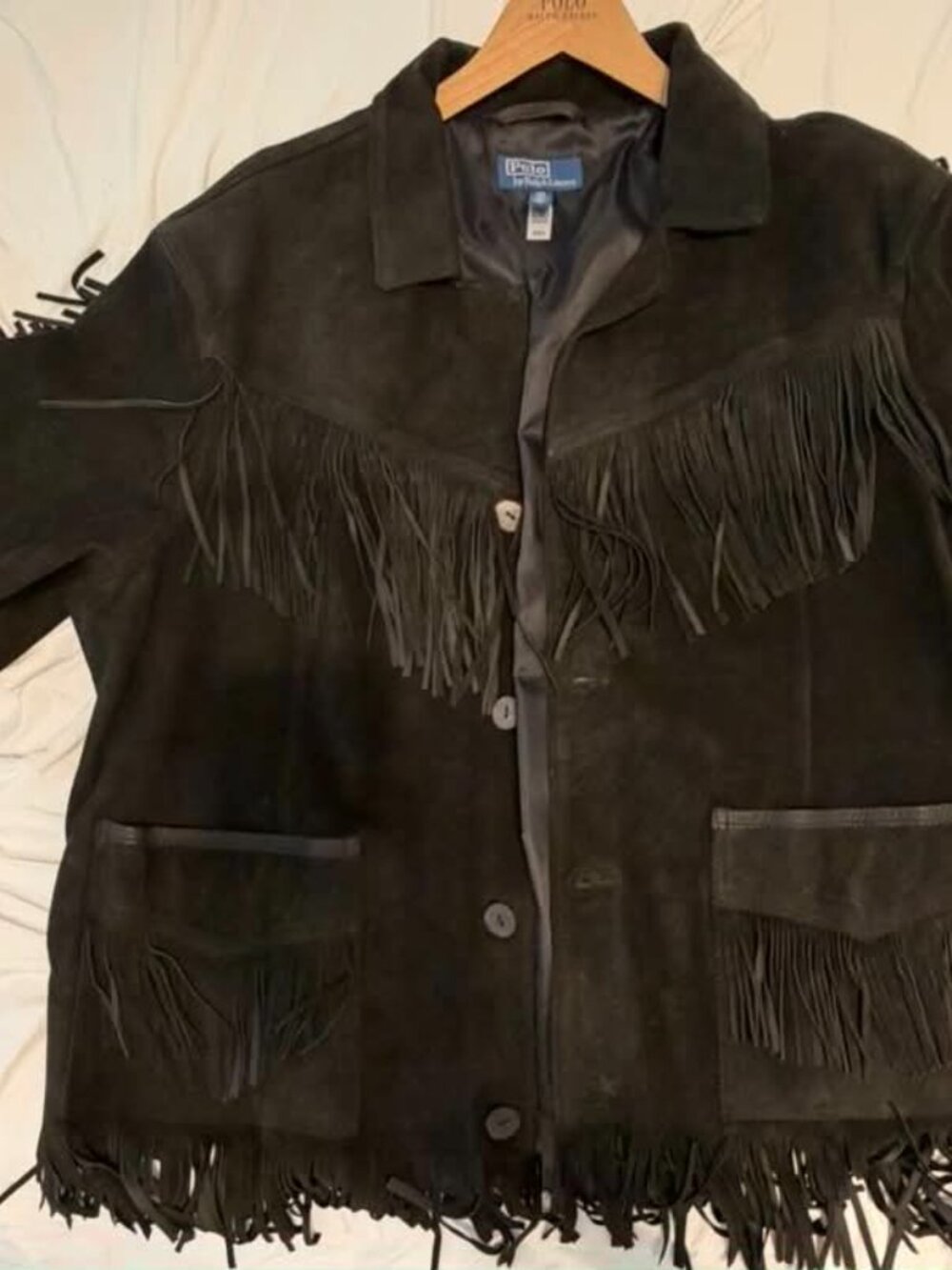 Polo Ralph Lauren Vintage Inspired Fringe Suede Jacket Size 2XL XXL